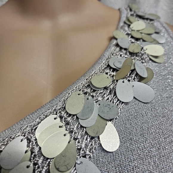 Joseph Silver Metallic Knit Top - Picture 3 of 6
